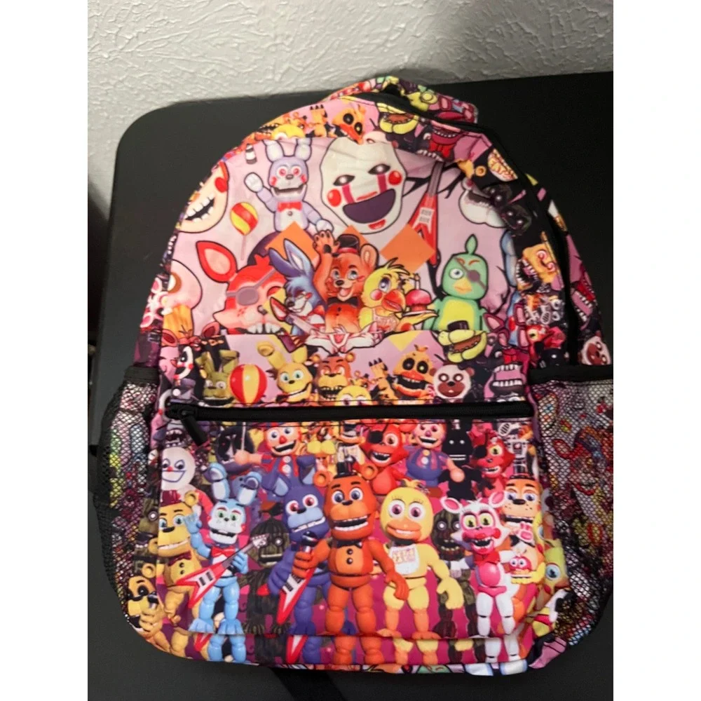 Five Nights at Freddys FNAF All Over Print Backpack Multicolor Video Game Bag